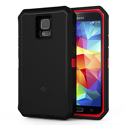 180-Days-WarrantyCase-WITHOUT-BatteryZeroLemon-Samsung-Galaxy-S5-Zero-Shock-Series--Rugged-Red--Black-Hybrid-P