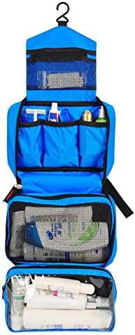 Hflove Men & Women Travel Toilet Bag Cosmetic Bag Waterproof Shaving Bag Hanging Toiletry Bag (Blue)