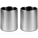 Stainless Whiskey Old Fashioned Glass - Double Walled - 10oz Lowball by Lancaster Steel, set of 2