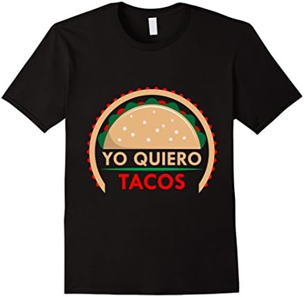 Men's Yo Quiero Tacos humorous t-shirt for Tuesday 2XL Black