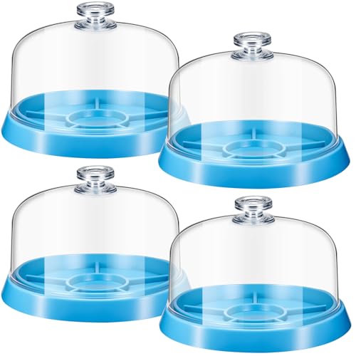 Tellegloww 4 Pack Watch Movement Holder Watch Movement Dust Cover 5 Slots Watchmaking Tools Tray Storage Box Repair Spares Kit Anti Dust Tray Holder for Organize Small Parts Fittings Screw Component