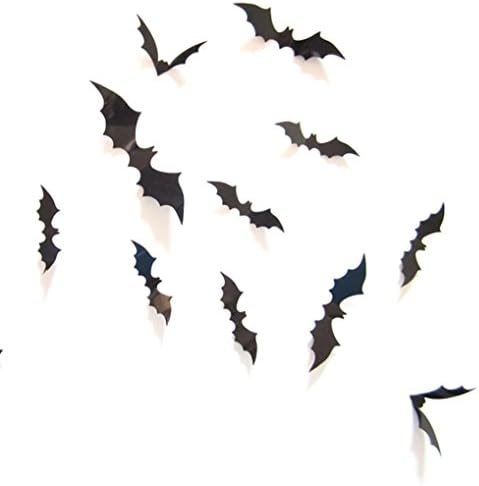 Ultimateod 12pcs Black 3D DIY PVC Bat Wall Sticker Decal Home Halloween Decoration