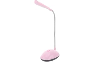 Alipis Battery Powered Folding LED Desk Lamp, Pink Compact Reading Light for Student Desk and Bedroom Use