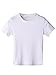 PERSUN Juniors' Ribbed Short Sleeve Cropped T-shirt