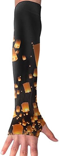 Sun Protection Anti-UV Arm Sleeves Candle Lights Flying Amazing Compression Armguard Band Unisex Cycling Fishing Golf Outdoor Sports Protective Hand Cover Gloves 1 Pair
