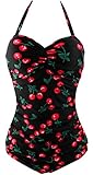 Fitglam 50s Vintage Swimwear Swimsuit Bathing Suit for Women One Piece Push Up