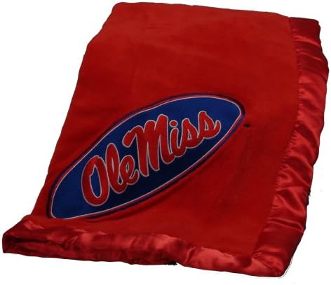 Pickles Embroidered Fleece Baby Blanket with Satin Trim - University of Mississippi