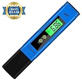 Jellas Pocket Size pH Meter Digital Water Quality Tester for Household Drinking Water, Swimming Pools, Aquariums, Hydroponics, pH Measurement for 0-14.0 pH (Z-Blue - pH Meter Auto Calibration)