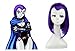 Nuoqi Unisex Anime Teen Titans Raven Purple Hairs Cosplay Wigs ZY10