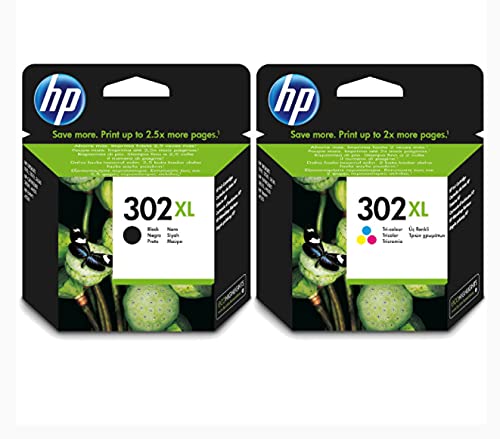 HP 302XL High Capacity Black (F6U68A) & 302XL High Capacity Colour (F6U67A) Ink Cartridge Multipack