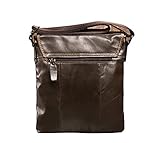 J.Market Sling Bag Mens Genuine Leather Cross Chest Shoulder Daypack for Sport Hiking Travel Climbing Manager pack(brown, L)