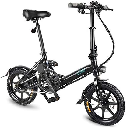 mymotto 14" Folding Bicycle Power Assist Adjustable Electric Bike, Moped E-Bike 250W Motor 36V 7.8AH