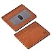 ZhaoCo Minimalist RFID Magic Wallet, Genuine Leather Slim Front Pocket Purse Credit Card Case and Money Cash Holder with ID Window, Mini Bifold Wallet Gift - Light Brown