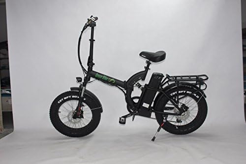 Green bike USA GB500 FAT TIRE folding electric bicycle, full suspension 500W motor, strongest Samsung 48V/15.6AH battery (BLACK)