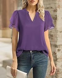 Lotusmile Women's Dressy Puff Sleeve Tops for
