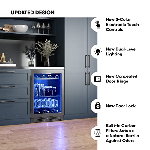 Zephyr 24" Wine Fridge & Beverage Refrigerator Single Zone Under Counter Mini Wine Cooler