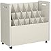 Safco 21-Compartment Mobile Roll File Cart Grandstand Design with 8 Compartments 50 lbs. Weight Cap. Durable Furniture Grade Particleboard, Textured Vinyl & Laminate Finish