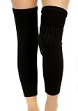 Natuworld Unisex Thicken Lengthen Breathable Elastic Wool Cashmere Knees Warmers/ Knees Brace Support /Knee Protector for Women Men Keep Warm In Cold Weather (Black)