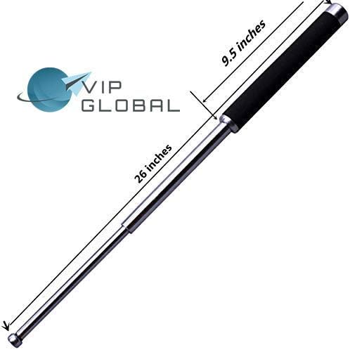 VIP Global Self Defence Tactical Rod (Heavy Metal and Extendable),1 Travel Bag Ideal for Strolling, Walking Dog and Camping