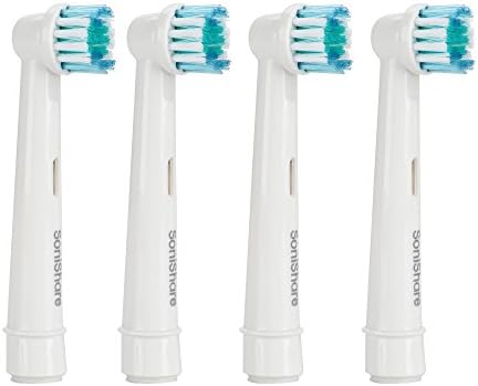 SoniShare Premium Replacement Brush Heads for Oral B Precision Clean Toothbrushes, 4 Pack