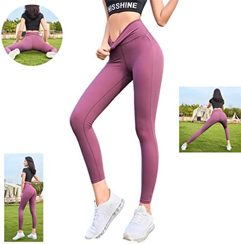 女性のヨガパンツ ハイウエスト腹部ワークアウトコントロール スリム細い腰タイツ ストレッチ無軌道トラックパンツ ロングパンツ Size Color S 定番 Pink