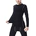 LNJLVI Boys' Youth Long Sleeve Athletic Shirts Compression Base Layer Underwear Running Baseball Soccer T-Shirts(Black,5)