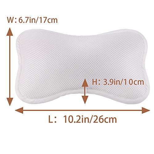 Bath Pillow Bathtub Spa Massage Pillows Non-slip 2 Strong Suction Cups Support for Head Neck Back 3D Mesh Home Luxury Relaxation - Thumbnail 3