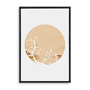 Framed Canvas Wall Art Circular Pattern Canvas Prints Home Artwork Decoration for Living Room,Bedroom - 16x24 inches