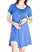 JollieLovin Women's Tunic Casual Short Sleeve Swing Loose T-Shirt Dress (Blue, 3X)