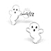 Cute White Ghost Studs Earrings Halloween 925 Sterling Silver Girls Children Jewelry (E24320)