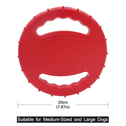 Legendog 2 Pcs Flying Disc, Squeaky Rubber Dog Toys Soft Flying Disc Dog Catcher Toy for Pet Training & Chewing - Thumbnail 4