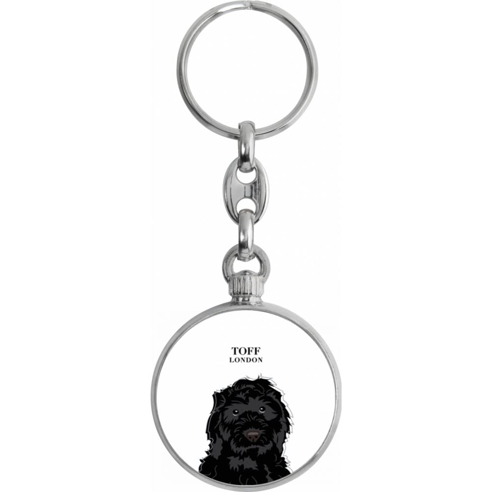 Toff London Black Cockapoo Dog Head Keyring