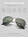LUENX Men Women Aviator Sunglasses Grey Green Polarized Lens Gun Metal Frame Non-Mirror 60MM with Accessories Classic style