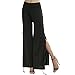 ZAFUL Women Comfy High Waist Side Slit Lace Up Wide Leg Flowy Long Palazzo Pants