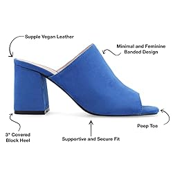 Journee Womens Adelaide Peep Toe Slip On Block Heel