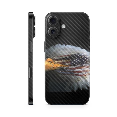Carbon Fiber Phone Skin Compatible with Apple iPhone 16 - Eagle Eye - Premium 3…
