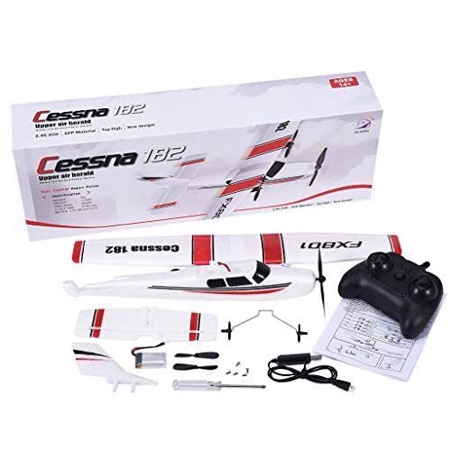 FX-801 RC Plane, 2.4GHz 2CH EPP Remote Control Airplane RTF Ready to Fly Toy Aircraft Model for Beginner, 310mm Wingspan, Built-in Gyroscope (FX-801)