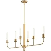 Quorum Lighting Sheridan - 6 Light Linear Chandelier in Soft Contemporary Style-21.25 Inches Tall and 12 Inches Wide-Aged Bra