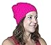 Always Eleven Vibrant Color Satin Lined Knit Beanie Hat (Pink)