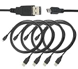 SaiTech IT (4 Pack) (150cm - 4.5 Foot - 1.5M) USB 2.0 A to Mini 5 pin B Cable for External HDDS/Camera/Card Readers- Black