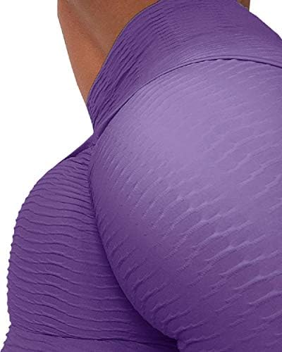 Sibylla Women's High Waisted Ruched Back Slimming Wrinkled Leggings Butt Lift Capris Pants Yoga Pants