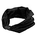 DZT1968 Women Wide Turban Knotted Headband Head Wrap Hair Band (Black)