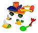 Beach Toys Sand Roller Dump Truck Set for Kids with Rake, Shovel, Sandwheel, Sailboats, & Mold