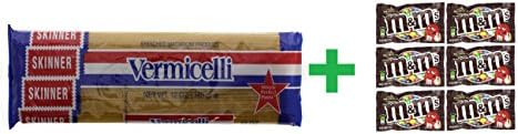 Skinner Vermicelli 12 OZ (Pack of 20) + (6 Pack of M&M Milk Chocolate 1.69oz)