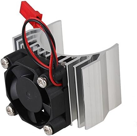 Mxfans N10189 Silver Aluminum Alloy plastic Motor heatsink with Fan for RC 1:10 Car 540 550 Motor Heat sink