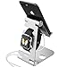JETech 2-in-1 Aluminum Stand Compatible with Smartphones and Apple Watch, Foldable Holder, Multi-Angle Desktop Cradle, Adjustable Charging Dock (Silver)