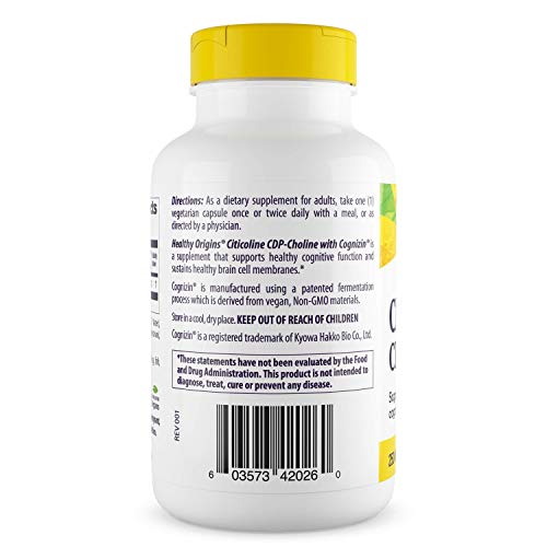 Healthy Origins Citicoline CDP Choline 250 mg (Cognizin, NonGMO