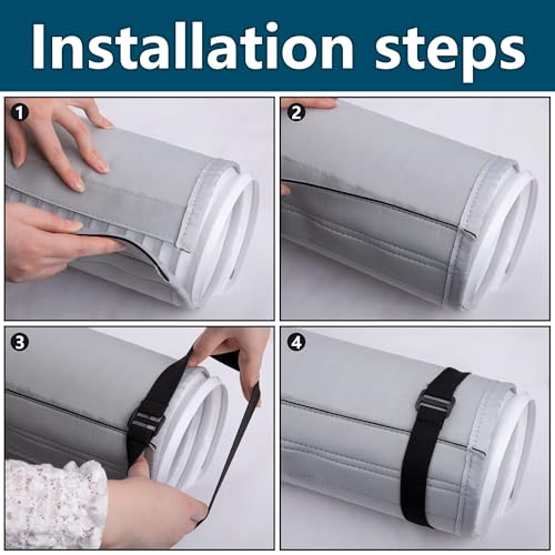 TERRIFI Air Conditioner Hose Cover Wrap - Insulated AC Duct Vent Sleeve for Portable AC, Fits 5" & 5.9" Diameter Exhaust Hoses