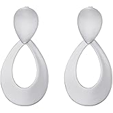 Matte Gold Silver Tear Drop Clip On Earrings for Women Vintage Clip Earrings for Women Girls