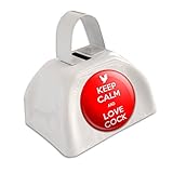 Keep Calm And Love Cock Rooster White Cowbell Cow Bell